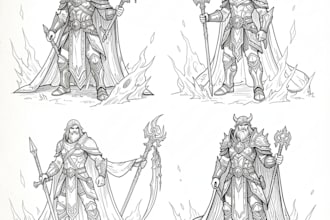 draw sketch and line art for fantasy concept art