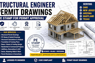 structural engineer permit drawing ohio new jersey arizona maryland tx pe stamp