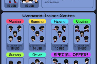 create gen 5 custom pokémon trainer sprites
