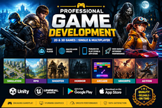 be game developer, mobile game development, 2d 3d games in unity,unreal engine
