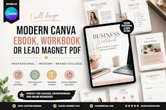 design modern canva ebook, workbook or lead magnet PDF