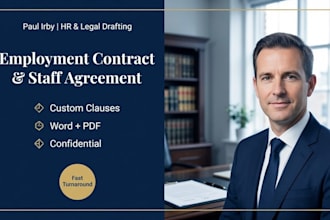 draft a custom professional employment contract and staff agreement