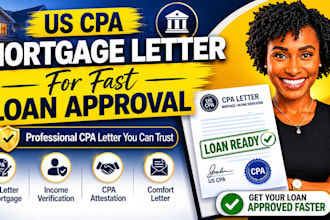 write US CPA mortgage letter for fast loan approval