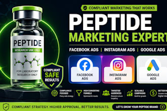 setup compliant peptide ad approve facebook peptide marketing google peptide ad
