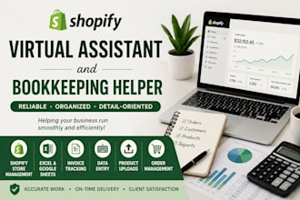 be your shopify virtual assistant and bookkeeping helper