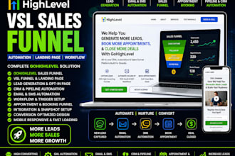 build gohighlevel vsl sales funnel ghl automation landing page