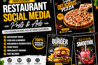 design restaurant social media posts food ads and instagram content