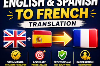 be your professional english or spanish to french translator