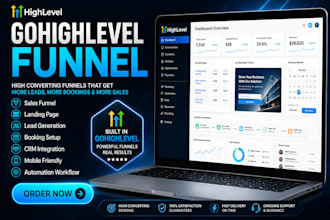 design gohighlevel funnel, automation setup, landing page for lead generation