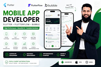 build flutterflow app flutter app flutter flow bubble app mobile app developer