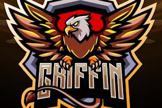 make unique style for griffin king mascot logo design with unlimited review