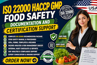 provide iso 22000 haccp gmp food safety documentation and certification support