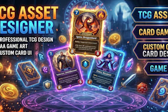 design custom tcg card game templates board game assets and trading card game