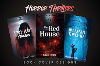 design horror book cover, thriller, mystery, crime book cover design