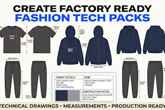 create a professional clothing tech pack for fashion manufacturing