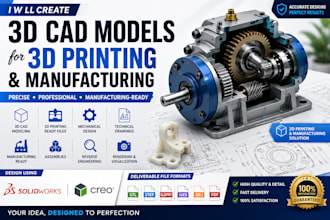 create 3d cad models for 3d printing and manufacturing