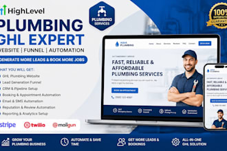 gohighlevel plumber website ghl plumbing lead funnel plumbing booking automation