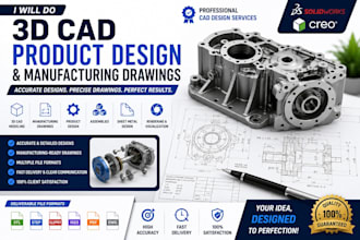 do 3d cad product design and manufacturing drawings