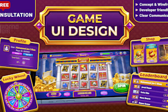 design custom game UI UX and hud for your mobile or PC games