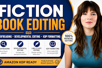developmental edit fiction novel proofread fiction novel for KDP book formatting