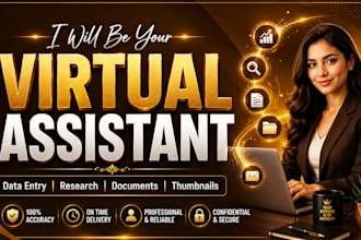be your virtual assistant for data entry, online research and ai tools
