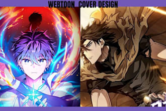 webtoon cover, graphic novel, comic cover, manga cover, webcomic and comic book