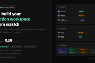 build a custom notion workspace for freelancers and creators