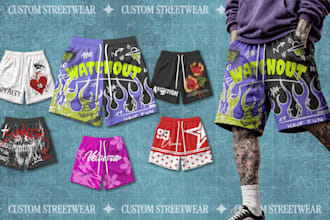 design custom streetwear pants and shorts for your brand