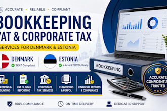 provide bookkeeping vat and corporate tax services for denmark and estonia