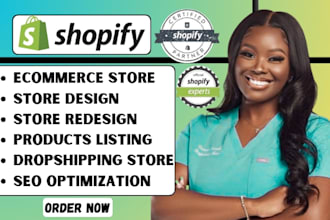 build shopify store, redesign shopify store, shopify dropshipping store
