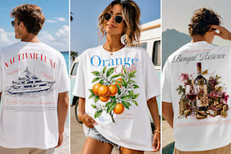 create luxury streetwear t shirt design and apparel graphics