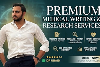 do medical writing research and data analysis