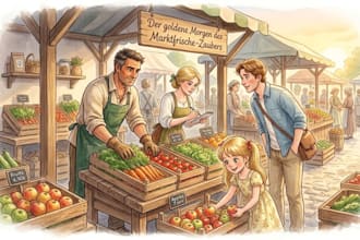 erstelle aquarell kinderbuch szenen für bilderbuch und kindergeschichte