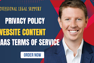 draft website terms and conditions, privacy policy, saas businesses