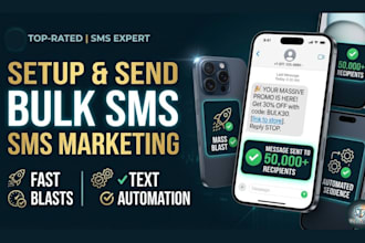 setup send bulk SMS marketing campaigns sms blasts and text automation