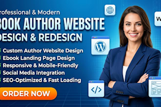 design author website, book author website, ebook website, author landing page