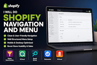 do shopify navigation and menu globo searchanise xcloud rapid boost sobooster