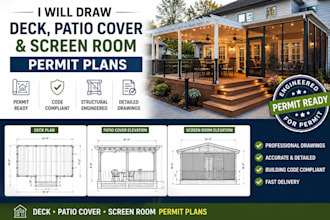 draw deck, patio cover and screen room permit plans
