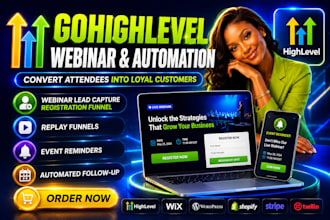 gohighlevel webinar lead capture registration funnel replay funnels event remind