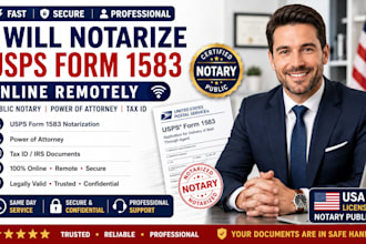 notarize usps form 1583 online remotely public notary power of attorney tax id