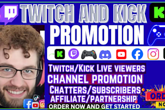 promote your twitch and kick channel for real viewers and affiliate growth
