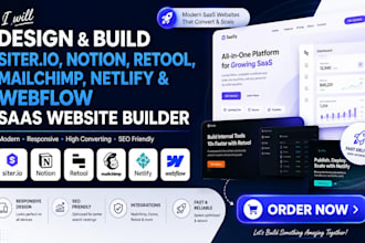 design siter io notion retool mailchimp netlify webflow saas website builder