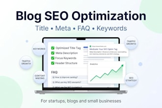 optimize your blog post with on page SEO, meta title and faq