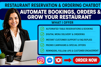 restaurant chatbot, food ordering bot, instagram messenger automation
