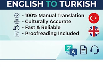 translate english to turkish and write creative content