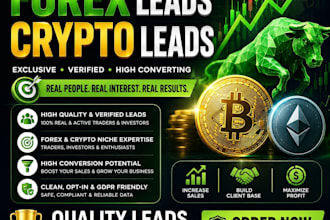 provide verified forex leads crypto leads for conversions