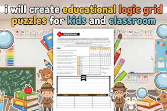 create educational logic grid puzzles for kids and classroom