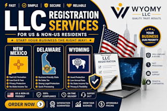 register US llc in wyoming, delaware or new mexico with ein