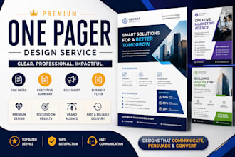 design business one pager, corporate one pagers, or marketing flyers