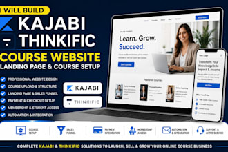 build kajabi website thinkific landing page kajabi course thinkific course setup